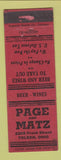 Matchbook Cover - Page and Matz Liquor Toledo OH WORN