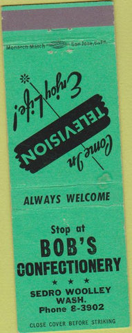 Matchbook Cover - Bob's Confectionery Sedro Woolley WA
