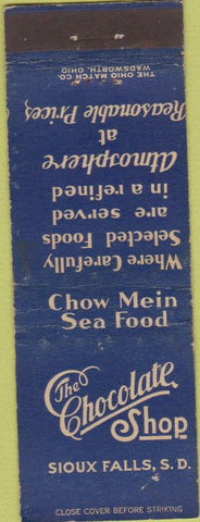 Matchbook Cover - Chocolate Shop Sioux Falls SD WEAR