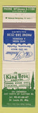 Matchbook Cover - King Bros St Louis MO Route 66 Sarasota FL