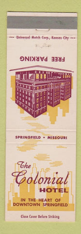 Matchbook Cover - Colonial Hotel Springfield MO Route 66