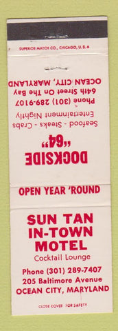 Matchbook Cover - Sun Tan Motel Ocean City MD Dockside 64