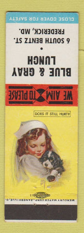 Matchbook Cover - Blue & Gray Lunch Frederick MD