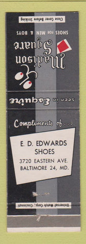 Matchbook Cover - Madison Square Men's Shoes Baltimore MD Boxing Champions