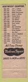 Matchbook Cover - Madison Square Men's Shoes Baltimore MD Boxing Champions