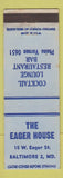 Matchbook Cover - Eager House Baltimore MD
