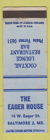 Matchbook Cover - Eager House Baltimore MD