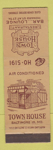 Matchbook Cover - Town House Restaurant Baltimore MD