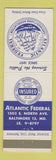 Matchbook Cover - Atlantic Federal Savings and Loan Baltimore MD