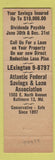 Matchbook Cover - Atlantic Federal Savings and Loan Baltimore MD