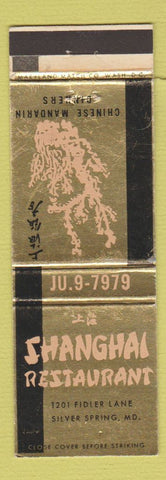 Matchbook Cover - Shanghai Chinese Restaurant Silver Spring MD