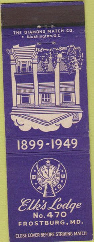 Matchbook Cover - Elks Lodge Frostburg MD