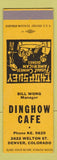 Matchbook Cover - Dinghow Chinese Cafe Denver Colorado SAMPLE