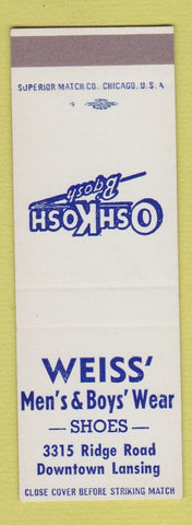 Matchbook Cover - OshKosh Bgosh Clothes Lansing MI SAMPLE