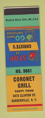 Matchbook Cover - Coronet Grill Gardenville NY SAMPLE