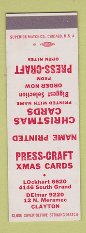 Matchbook Cover - Press Craft Christmas Cards Clayton MO? SAMPLE