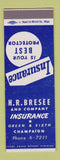 Matchbook Cover - HR Bresee Insurance Champaign IL SAMPLE