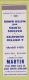 Matchbook Cover - Martin Watch Clock Repair Chicago IL SAMPLE