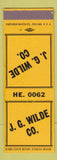 Matchbook Cover - JG Wilde Building Materials Welding SAMPLE