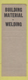 Matchbook Cover - JG Wilde Building Materials Welding SAMPLE