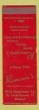 Matchbook Cover - Roncaro's Restaurant St Louis County MO SAMPLE