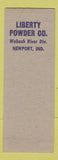 Matchbook Cover - Safety Liberty Powder Newport IN SAMPLE