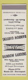 Matchbook Cover - Rainbow Gardens Davenport IA? SAMPLE