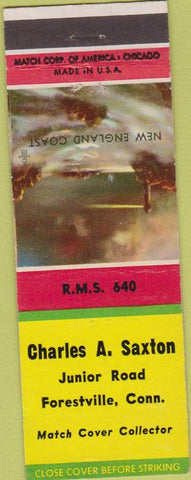 Matchbook Cover - Charles Saxton match collector Forestville CT