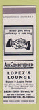Matchbook Cover - Lopez's Lounge Bradenton FL bar SAMPLE