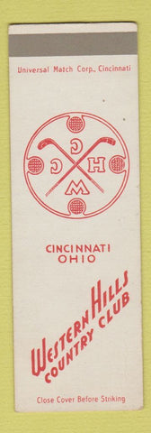 Matchbook Cover - Western Hills Country Club Cincinnati OH SAMPLE