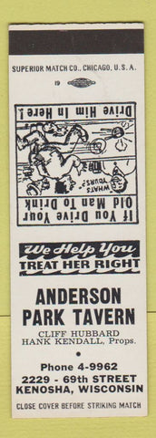 Matchbook Cover - Anderson Park Tavern Kenosha WI SAMPLE