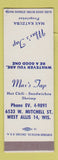 Matchbook Cover - Max's Tap West Allis WI restaurant Max Katzuba SAMPLE