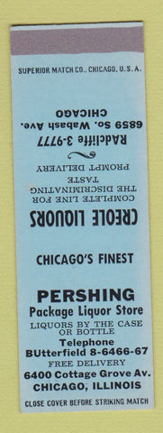 Matchbook Cover - Pershing Liquor Store Chicago IL Creole Liquors SAMPLE