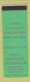 Matchbook Cover - Plaza Beverage Distributor Lebanon PA SAMPLE
