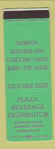 Matchbook Cover - Plaza Beverage Distributor Lebanon PA SAMPLE