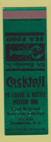 Matchbook Cover - Ye Cocke & Kettle Motor Inn Seabrook NH SAMPLE