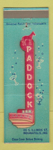 Matchbook Cover - Paddock Bar Indianapolis IN Full Length