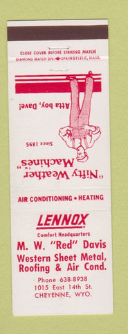 Matchbook Cover - Lennox Heating Cooling Cheyenne WY