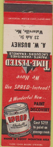 Matchbook Cover - Spred Paint Waterville ME