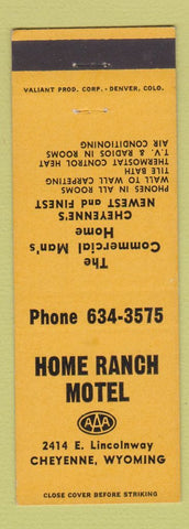Matchbook Cover - Home Ranch Motel Cheyenne WY
