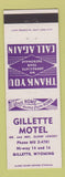 Matchbook Cover - Gillette Motel WY