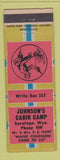Matchbook Cover - Johnson's Cabin Camp Saratoga WY