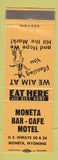 Matchbook Cover - Moneta Bar Cafe Motel WY