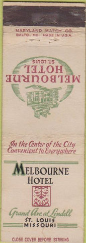 Matchbook Cover - Melbourne Hotel St Louis MO WEAR