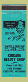 Matchbook Cover - Kinkade Beauty Shop Cheyenne WY