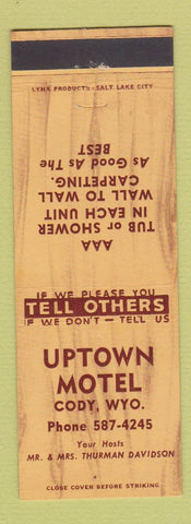 Matchbook Cover - Uptown Motel Cody WY