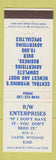 Matchbook Cover - RW Enterprises Advertising Casper WY