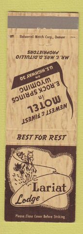 Matchbook Cover - Lariat Lodge Motel Rock Springs WY