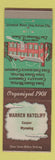 Matchbook Cover - Warren Radcliff Insurance Casper WY