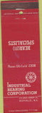 Matchbook Cover - Industrial Bearings Buffalo NY CREASE